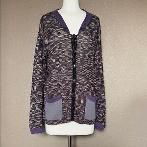 Women's Multicolor Button Down Sweater with Pockets